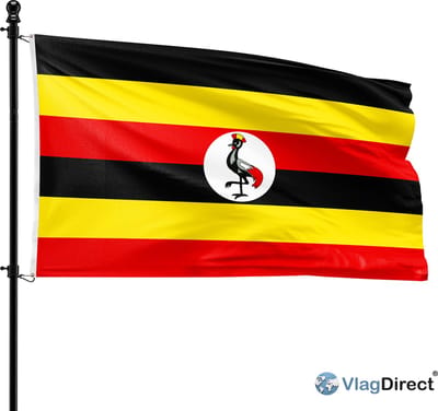 VlagDirect - Oegandese vlag - Oeganda vlag - Uganda vlag - 90 x 150 cm.