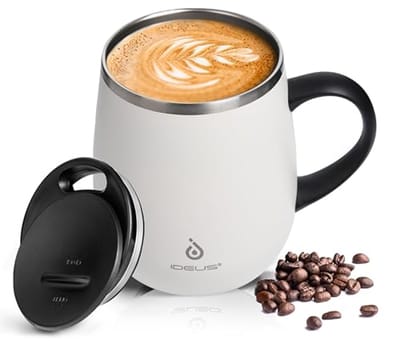 Dubbelwandige vacuüm geïsoleerde koffiemok 470 ml met anti-slip handvat
