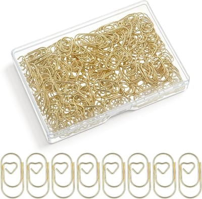 200 Stuks Kleine Gouden Paperclips in Hartvorm - Schattige Mini Paperclips voor Kantoor, School en Bruiloft Decoratie