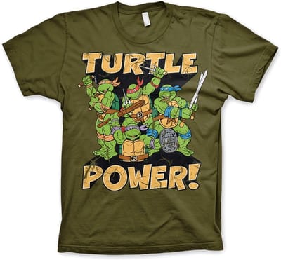Teenage Mutant Ninja Turtles TMNT Turtle Power! T-shirt olijfgroen