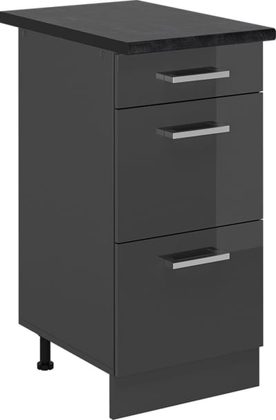 Vicco R-Line Keukenonderkast – 40 cm met laden, WB Antraciet Antraciet Hoogglans