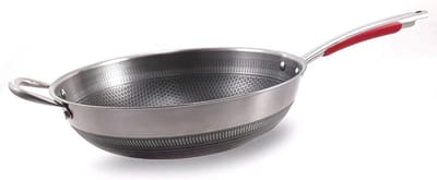 Grote Koekenpan met Ronde Bodem voor Inductie - 32 cm Koekenpan voor Wokken en Bakken