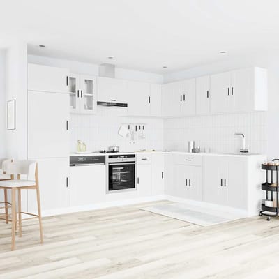 vidaXL - 14-delige - Keukenkastenset - Porto - bewerkt - hout - wit