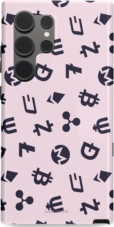 Casetastic Hoesje Geschikt voor Samsung S24 Ultra - Stijlvolle Beschermende Duo-layer Case - Crypto flow