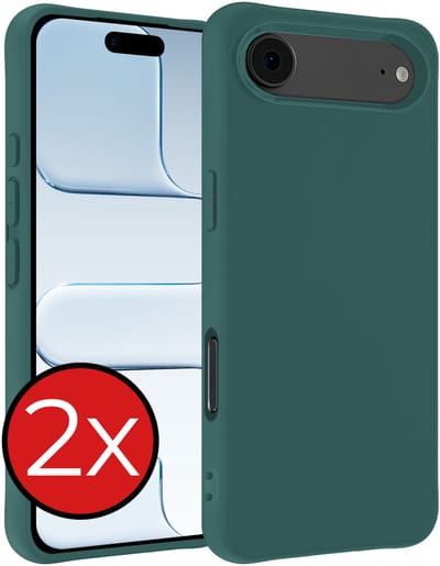 Hoesje - 2 Stuks - Geschikt voor Apple iPhone Air - Sterk & Shockproof - Telefoonhoes - Back Cover - Case Siliconen - Telefoon Hoes - Donkergroen