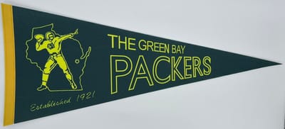 USArticlesEU - Green Bay Packers - Vintage logo - NFL - Vaantje - American Football - Sportvaantje - Pennant - Wimpel - Vlag - 31 x 72 cm