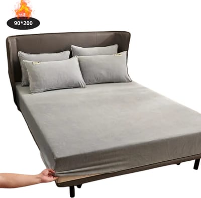 Nivard Effen Hoeslaken - Beddengoed - Fitted Sheet - Bed - Slaapkamer - Zilvergrijs 90x200