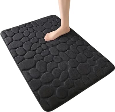Bovista Sneldrogende Badmat - Douchemat - Antislip - Wc Mat - Toiletmat - Badkamermat - Zwart