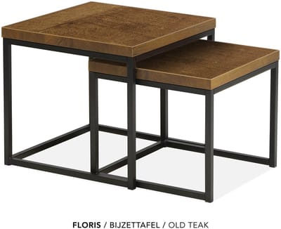 Maxfurn - Set vierkante salontafel | kleur: Old teak