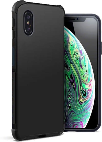 HB Hoesje Geschikt voor Apple iPhone XS Max - Zwart - Anti Shock Hybrid Back Cover