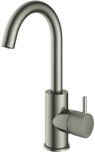 Hotbath Cobber X - Wastafelmengkraan - zonder Waste - met Draaibare Uitloop - Geborsteld Nikkel - Opbouw - Nikkel