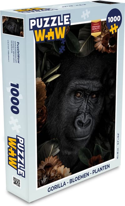Puzzel Gorilla - Bloemen - Planten - Legpuzzel - Puzzel 1000 stukjes volwassenen