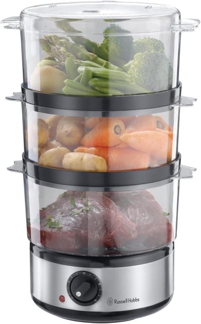 Elektrische voedselstomer met 3 niveaus en 7 liter capaciteit - Gezond eten bereiden