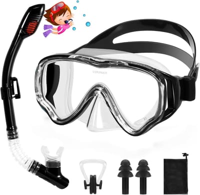 Thijox - Duikbril voor Kinderen 4-16 jaar, Snorkelset voor Meisjes en Jongens, Verstelbare Siliconen Band, 180° Panorama, HD Anti-condens, Volledig Dr