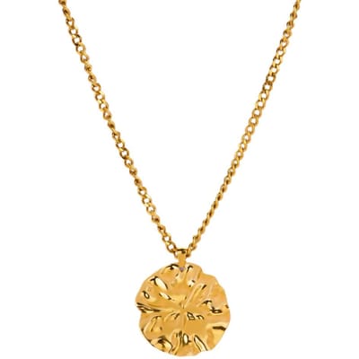 Collier Plissé Géométrique en Acier Inoxydable Pour Femmes Plaqué Or Collier avec Pendentif Irrégulier Bijoux de Mariage Imperméables Cadeau beige