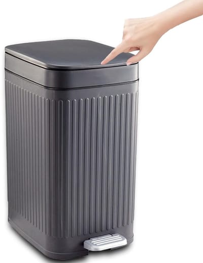 Compacte 8 Liter Afvalemmer met Deksel - Geurvrij en Ideaal voor Keuken, Badkamer en Kantoor - Smalle Prullenbak voor Woonkamer en Slaapkamer