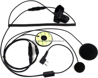 DerComms® Motorhelm headset met PTT knop voor Kenwood TK portofoons - Dicht
