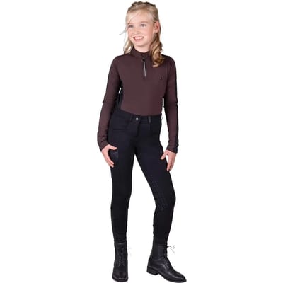 Qhp Rijbroek Kae Knie Grip Kids Zwart - 128