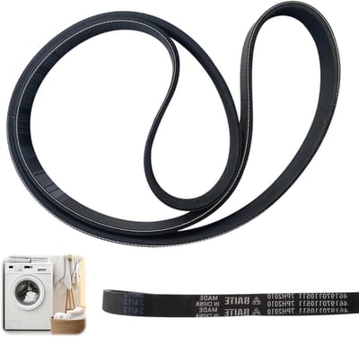 V-riem voor droger en trommeldroger, vervangingsonderdeel 2010PH7, hoge kwaliteit, compatibel met 480112101469, duurzame en betrouwbare oplossing voor huishoudelijke apparaten, zwart