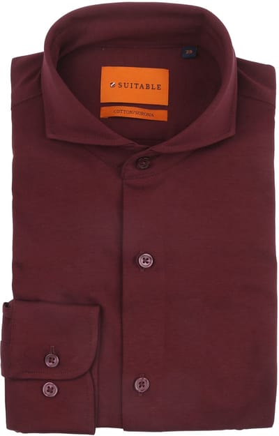 Suitable Sorona Overhemd Wine Rood - Maat 40 - Heren - Overhemden Formeel