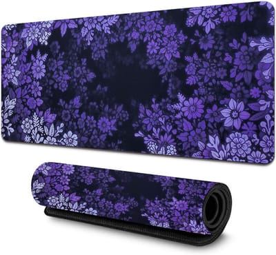 gaming muismat (800 x 300 mm) antislip muismat Japanse toetsenbordmat gaming toetsenbord muismat met rubberen basis voor bureau, laptop, thuis, kantoor (paars)