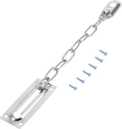 RVS Deurketting Veiligheid voor Vóór- en Achterdeuren - Anti-Dief Beveiliging, 20cm - Zilver