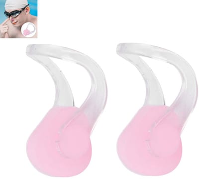 2 stuks - Zwemneusklem - Neusklem Zwemmen - Zwemneusclip Met Waterdichte Silicagel - Antislip NeusklemGeschikt Om Te Zwemmen, Surfen En Duiken - Universele neusklem - Transparante neusknijper - Roze