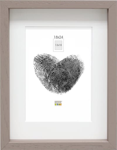 Deknudt Frames Fotolijst - taupe met passe-partout - 13x18 / 18x24 cm
