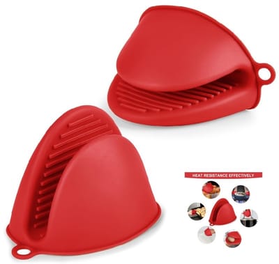 Mini siliconen ovenwanten - Hittebestendig - 2 stuks - Rood