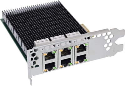 InLine® 6-poorts Gigabit netwerkkaart, 6x RJ45 1 Gb/s, PCIe x4
