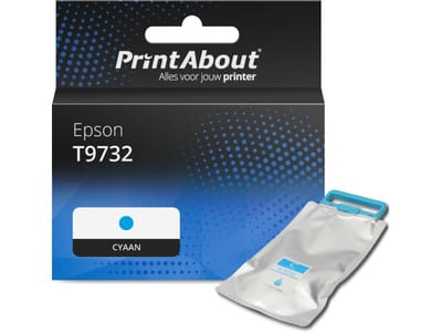 PrintAbout huismerk Inktcartridge T9732 Cyaan Hoge capaciteit Geschikt voor Epson