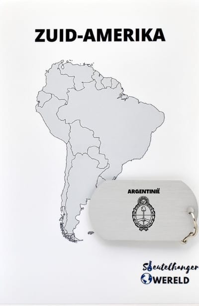 Argentinië Sleutelhanger inclusief kaart – Argentinië cadeau – beste land- Leuk kado voor je Vriend om te geven - 2.9 x 5.4CM