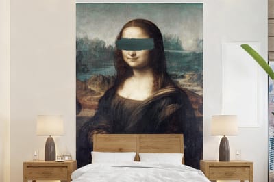 Behang - Fotobehang Mona Lisa - Leonardo da Vinci - Groen - Breedte 170 cm x hoogte 260 cm
