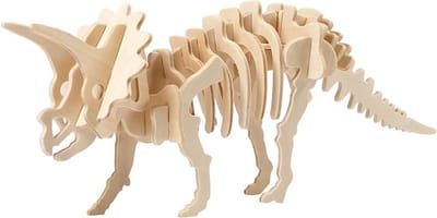 3D houten dinosaurus puzzel, Triceratops