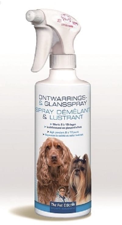 The Pet Doctor - Ontwarrings- en Glansspray Hond 500 ml - Honden - Dierenverzorging - Doet hondenhaar glanzen en ontwarren - Ideaal voor langharige honden - 500 ml