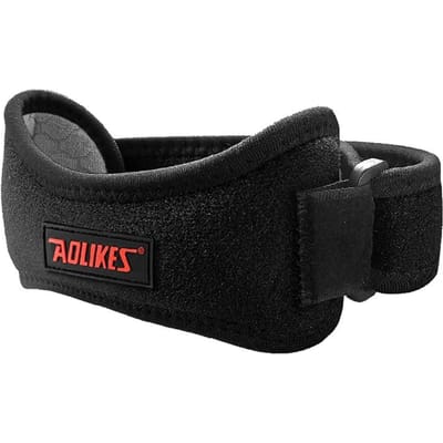 Aolikes 1 pièce Genouillère de Sport Réglable Modes Sangle Genouillères Eva Coussinet de Soin du Genou Équipement de Protection Basketball Volleyball Protecteur noir