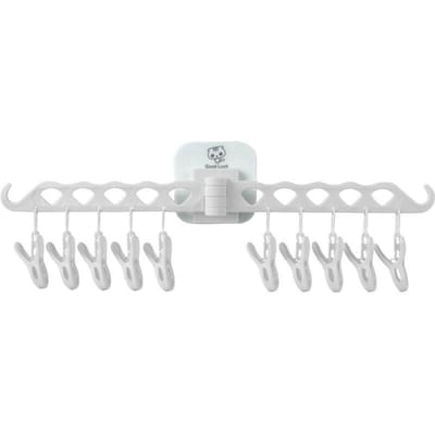 Étendage à Vêtements Pliable Cintre Mural Organisateur Sous-vêtements Bébé Enfants Chaussettes Serviette Étagère avec Ventouse Articles Ménagers