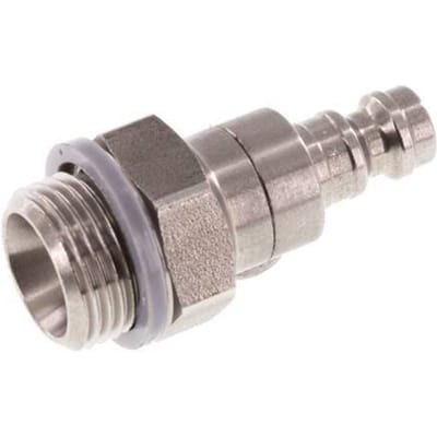 RVS DN 5 Luchtkoppeling Insteeknippel G 3/8 inch Buitendraad Double Shut-Off - CLP5-M-S-SV-038