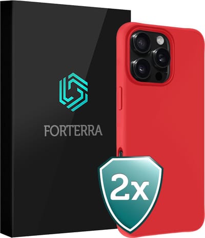 Hoesje 2 Stuks - Geschikt voor Apple iPhone 16 Pro - Sterk & Shockproof - Back Cover - Case Siliconen - Telefoon Hoes - Rood