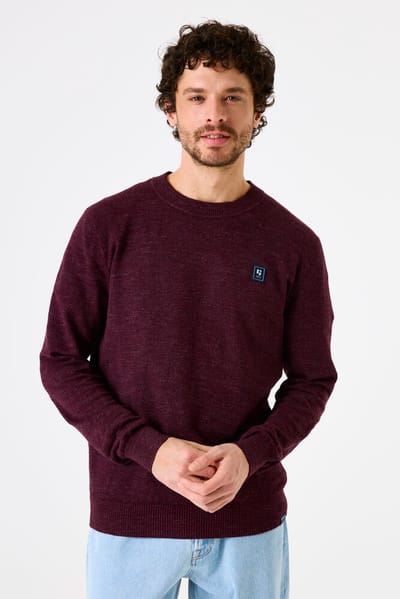 GARCIA Heren Effen Trui Rood Lange mouw