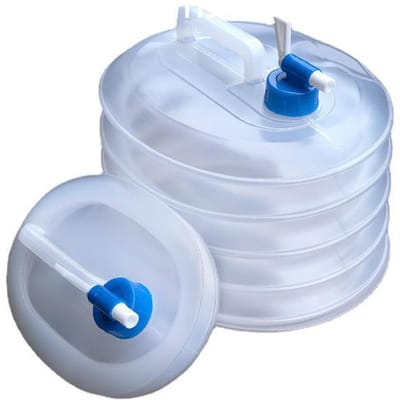 Seau pliable portatif: Seau de stockage d'eau télescopique et autonome de grande capacité pour pique-nique en plein air et utilisation en voiture 3L white