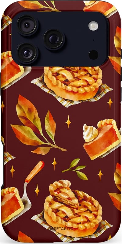 Casetastic hoesje geschikt voor Apple iPhone 17 Pro Max - MagSafe - Dubbellaagse bescherming - Karamel Appel Ontwerp - Fashion Case - Bruin Bordeaux Goud Oranje