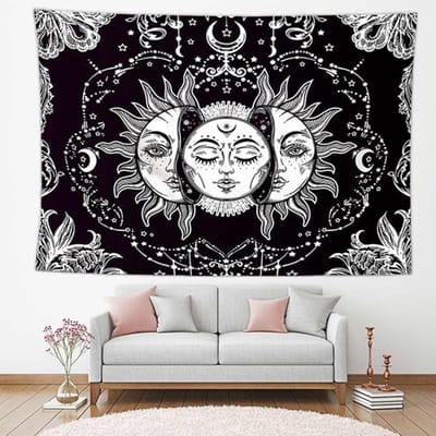Allecto - Wandtapijt - Psychedelisch mandala-patroon - Decoratie voor