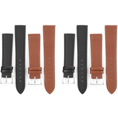 4 stuks PU Leer Universele Gesp Horlogeband Band Vervanging Horlogeband black