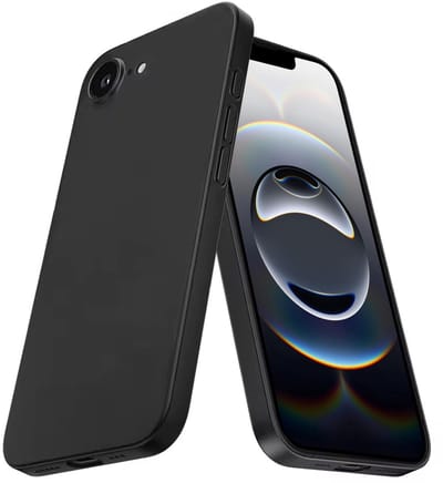 Zwart Hoesje Geschikt Voor iPhone 17e / 16e - Zwarte Siliconen hoesje - TPU Back Cover Hoes - Zwart