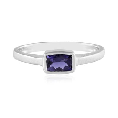 Cavill - Elegante Smalle Ring 925 Sterling Zilver - 0,715 ct Antiek Geslepen Ioliet - Matte Afwerking - Duurzaam Bezelzetting - Tijdloos Design