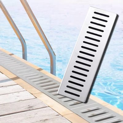 Afvoerrooster - Kanaalrooster Rioolafdekking - Waterbeheer Buiten - Roestvrij Staal Premium 304 - 105 cm breed - Zilver