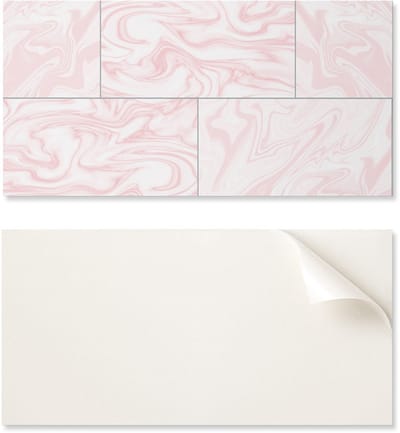 Zelfklevende vinyl muurbekleding met print, 100x50 cm, marmerpatroon met golven.