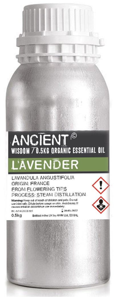 Biologische Etherische Lavendel Olie 500ml - Essentiële Olie in Bulk - Essentiële Lavendelolie Ancient Wisdom - Aromatherapie