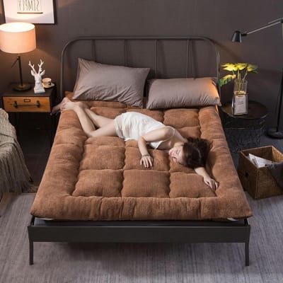 Japanse Vloermat - Vouwmatras Gastenbed - Comfortabel Slapen - Ruimtebesparend Ontwerp - 90 x 200 cm - Bruin